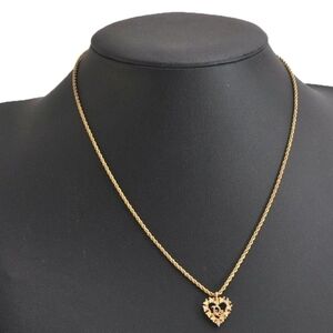 Vintage Dior Gold Heart Pendant Necklace